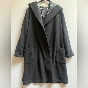 Blue Sky Black Wool Coat